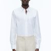 Shirts | De Fursac Oxford Cotton Shirt With Swallow Collar White