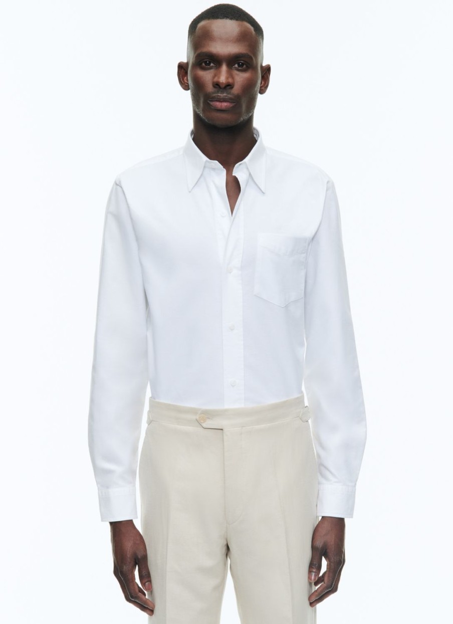 Shirts | De Fursac Oxford Cotton Shirt With Swallow Collar White