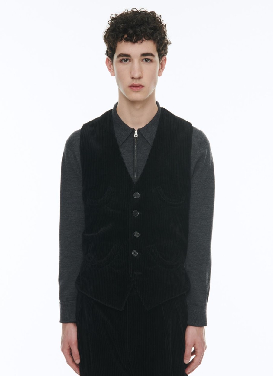 Suits | De Fursac Corduroy Suit Waistcoat Black