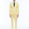 Suits | De Fursac Cotton Canvas Fitted Suit Light Yellow