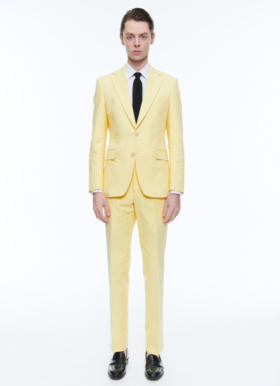 Suits | De Fursac Cotton Canvas Fitted Suit Light Yellow