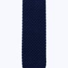 Ties | De Fursac Knitted Wool Tie Navy Blue