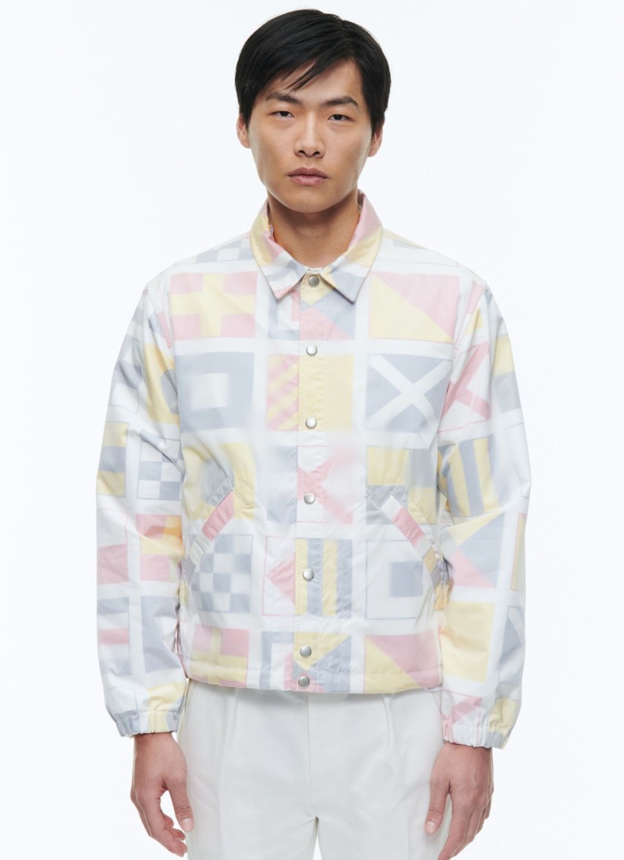 Outerwear | De Fursac Technical Canvas Ed Jacket Flags Print