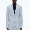 Blazers | De Fursac Cotton Canvas Jacket With Stripes White And Sky Blue Stripes