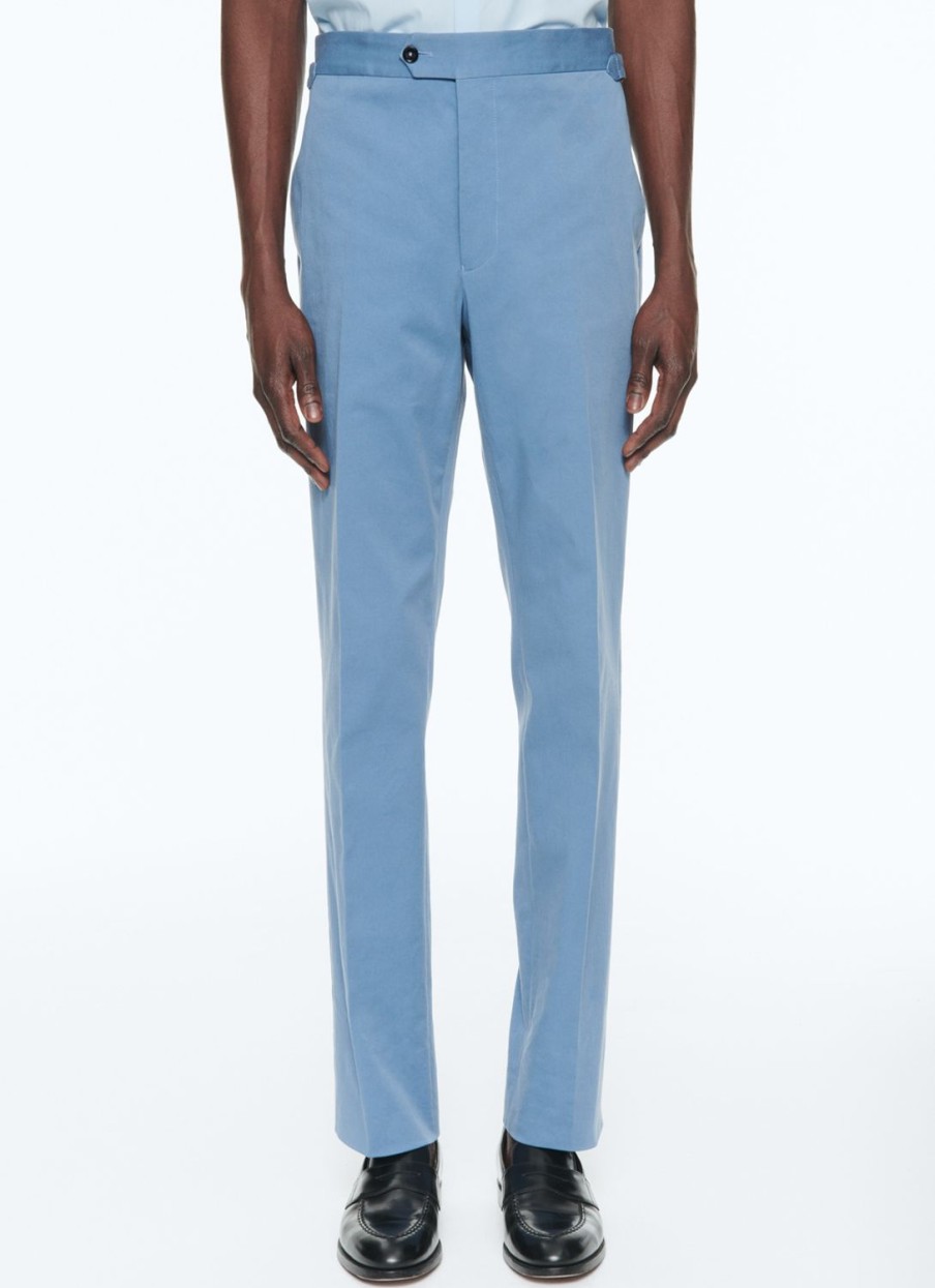 Trousers | De Fursac Organic Cotton Gabardine Trousers Indian Blue