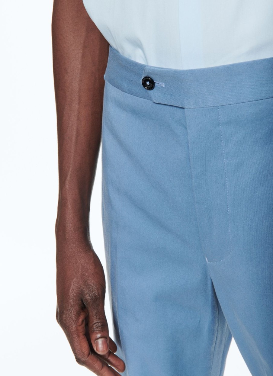 Trousers | De Fursac Organic Cotton Gabardine Trousers Indian Blue