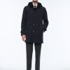 Outerwear | De Fursac Water-Repellent Canvas Parka Navy Blue