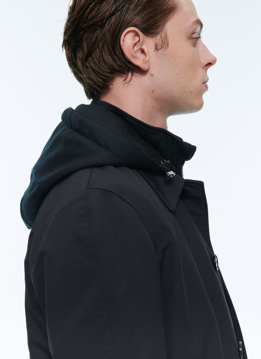 Outerwear | De Fursac Water-Repellent Canvas Parka Navy Blue