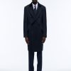 Outerwear | De Fursac Virgin Wool Double-Breasted Coat Navy Blue