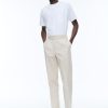 Trousers | De Fursac Cotton And Linen Elasticated Trousers Beige