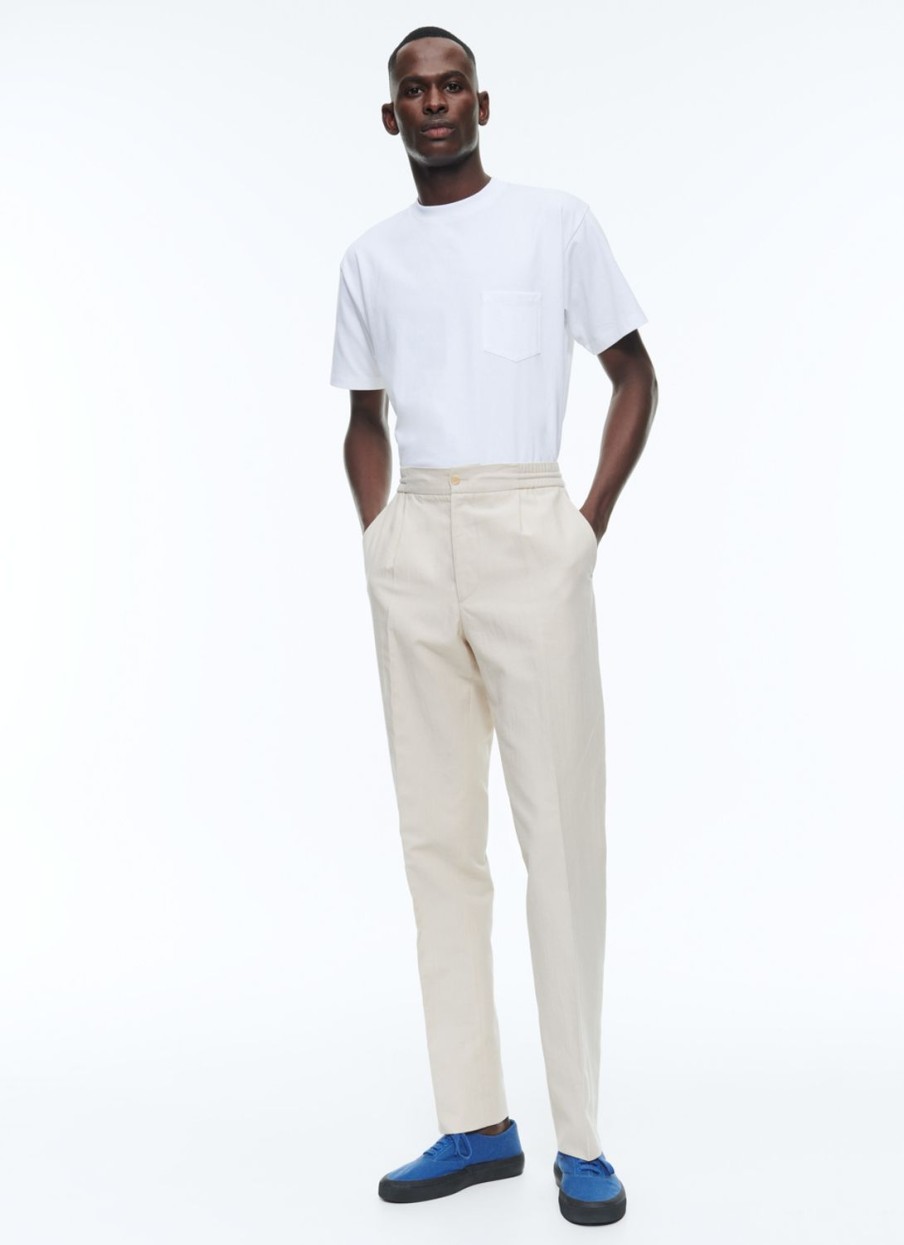 Trousers | De Fursac Cotton And Linen Elasticated Trousers Beige