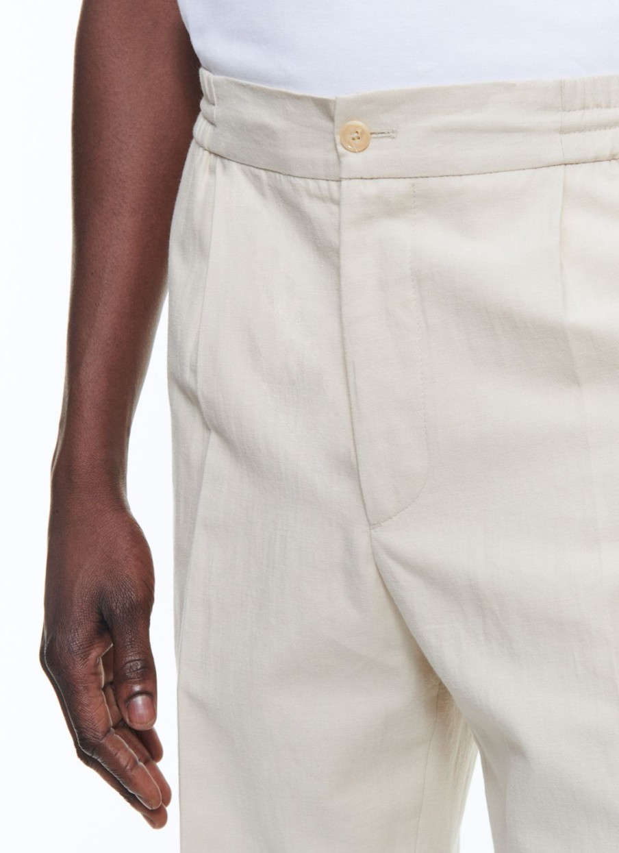 Trousers | De Fursac Cotton And Linen Elasticated Trousers Beige