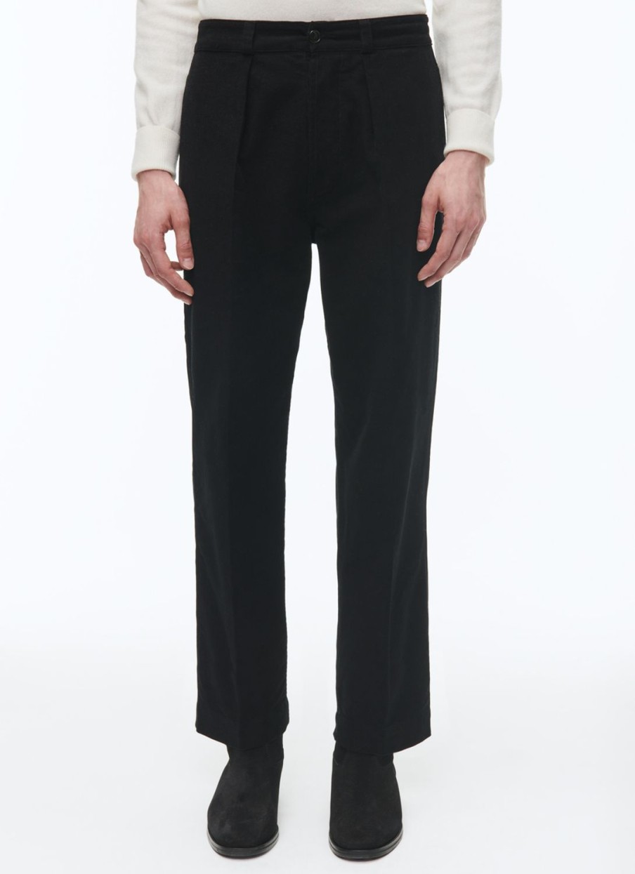 Trousers | De Fursac Organic Cotton Straight Chino Trousers Black