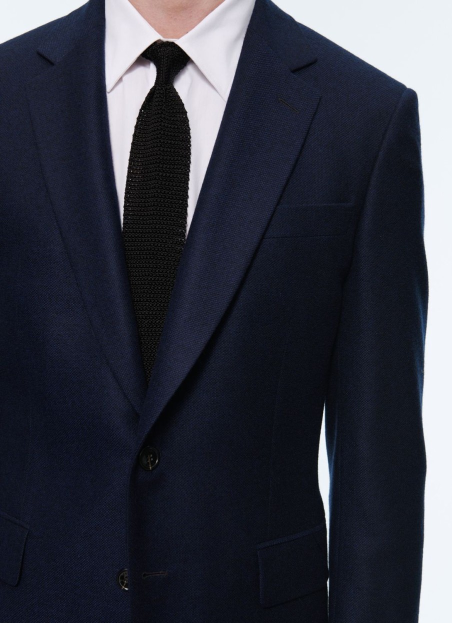 Blazers | De Fursac Basket Weaved Cashmere Jacket Navy Blue