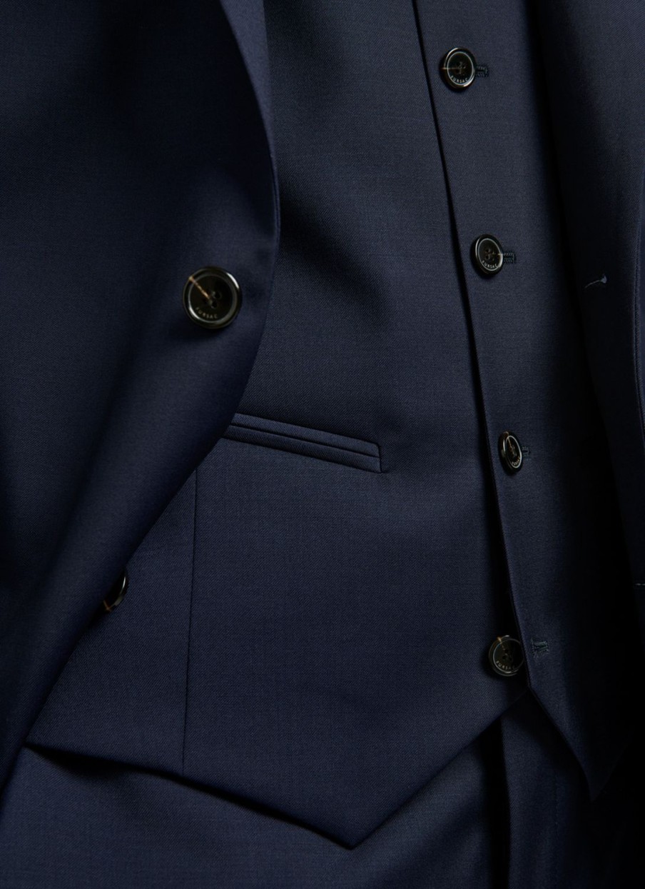 Suits | De Fursac Wool Serge 3-Piece Suit Navy Blue