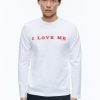 Polos & T-Shirts | De Fursac Organic Cotton Printed T-Shirt White - Red "I Love Me" Print