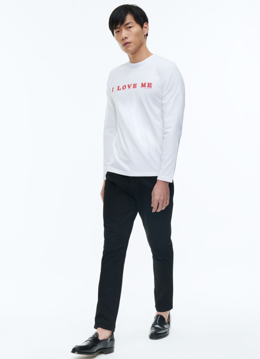 Polos & T-Shirts | De Fursac Organic Cotton Printed T-Shirt White - Red "I Love Me" Print