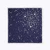 Ties | De Fursac Silk Twill Pocket Square Navy Blue - Stars Print