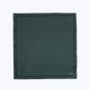 Ties | De Fursac Silk Twill Pocket Square British Racing Green - White Frieze