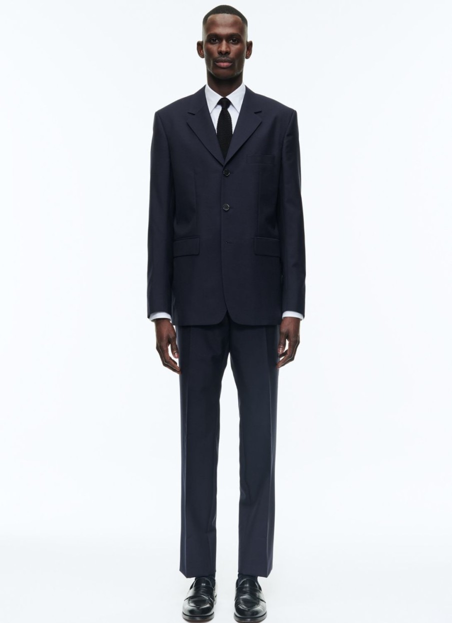 Suits | De Fursac Wool And Mohair Serge Fitted Suit Navy Blue