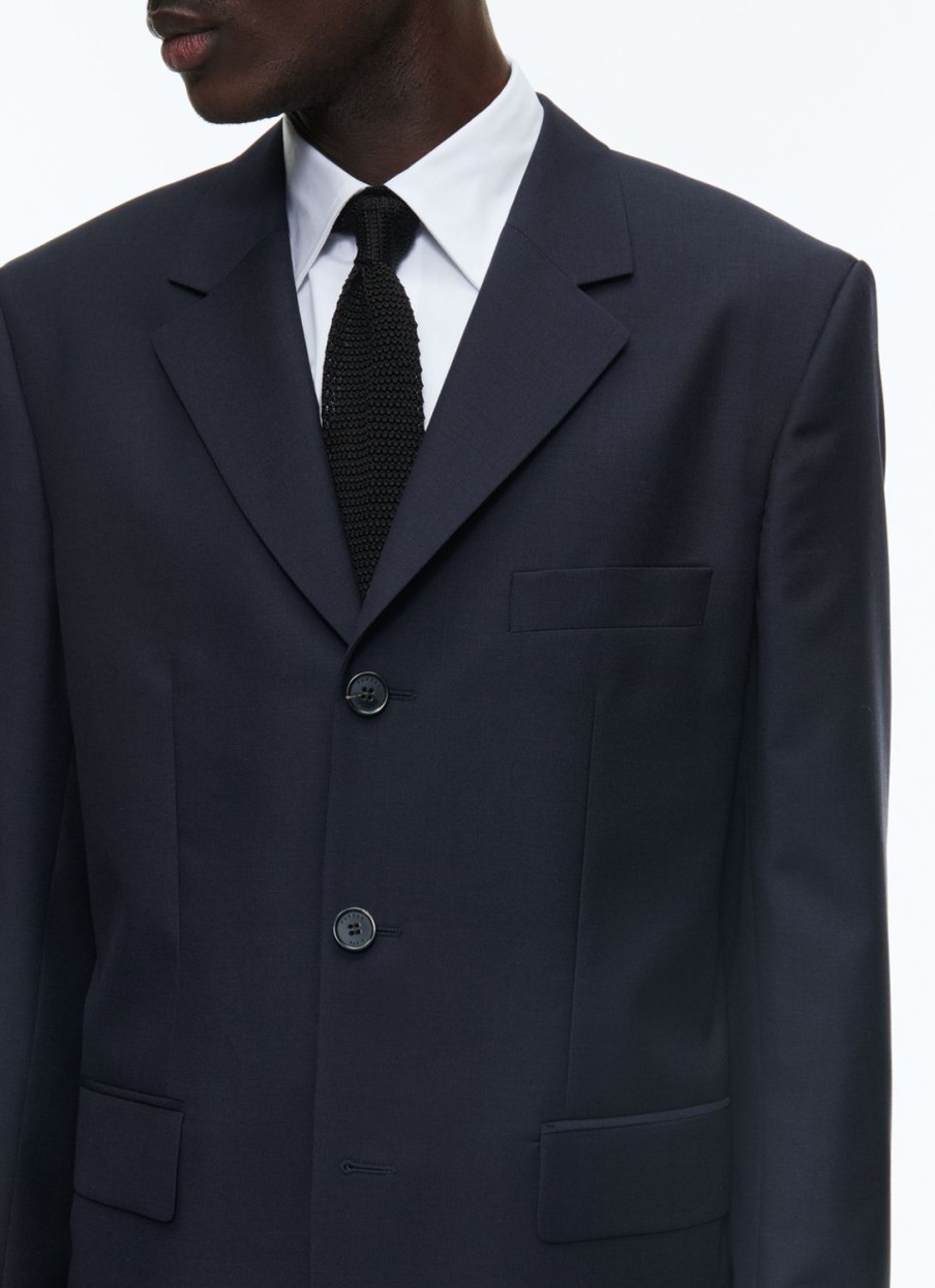 Suits | De Fursac Wool And Mohair Serge Fitted Suit Navy Blue