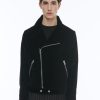 Outerwear | De Fursac Velvet Biker Jacket Black