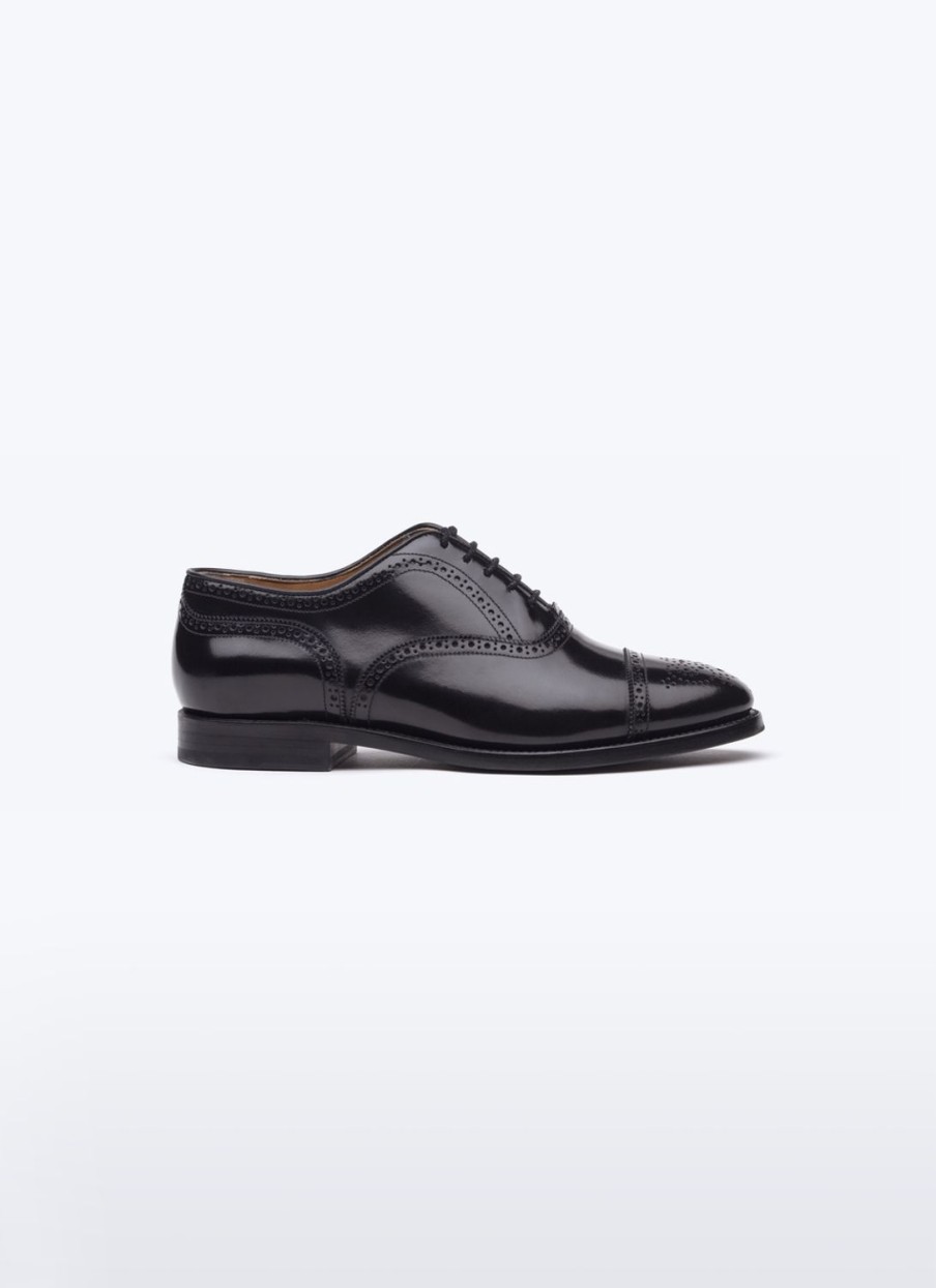 Shoes | De Fursac Spazolatto Leather Brogues Shoes Black