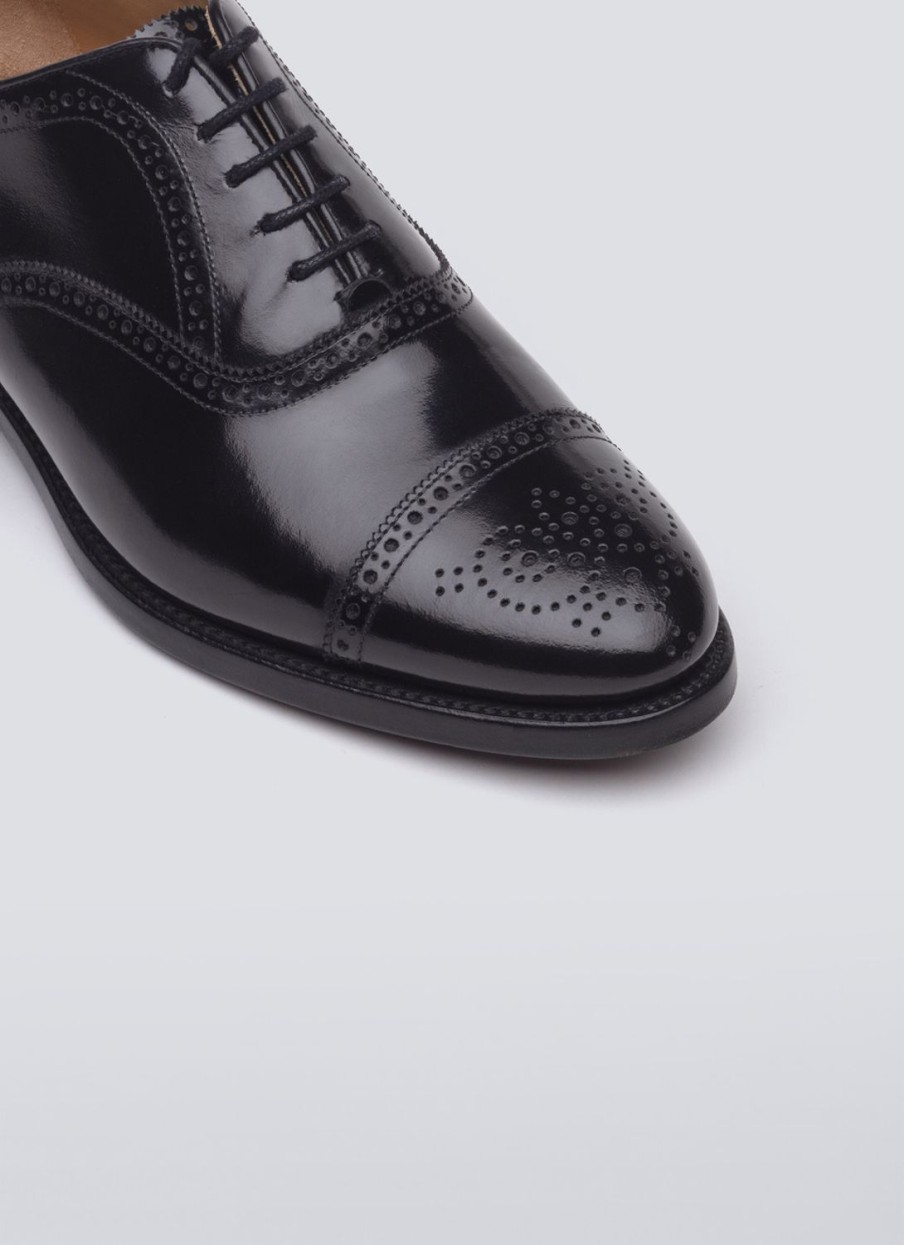 Shoes | De Fursac Spazolatto Leather Brogues Shoes Black