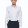 Shirts | De Fursac Cotton Poplin Shirt With Straight Collar White