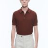 Polos & T-Shirts | De Fursac Cotton And Cashmere Polo Camel Brown