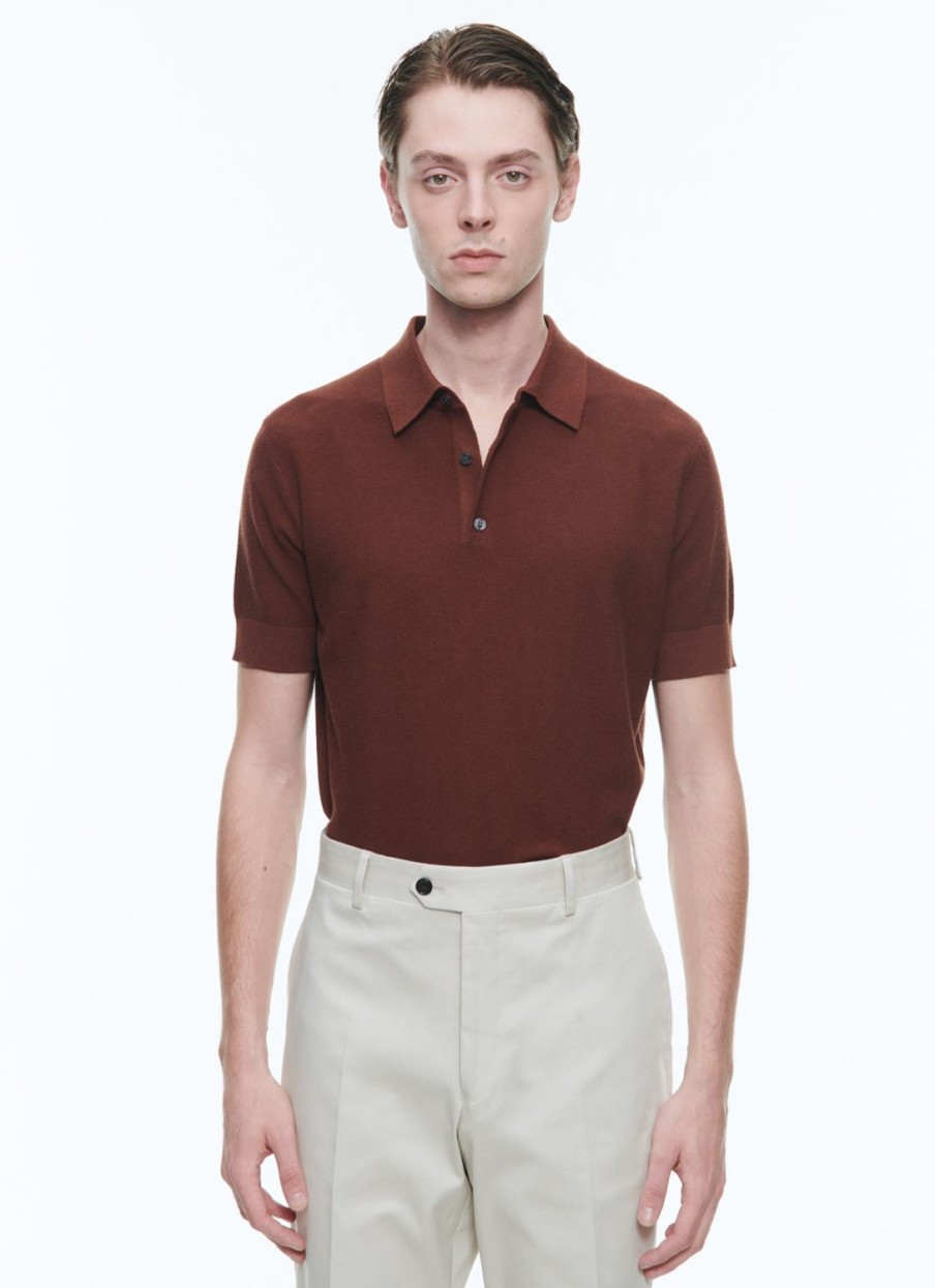 Polos & T-Shirts | De Fursac Cotton And Cashmere Polo Camel Brown