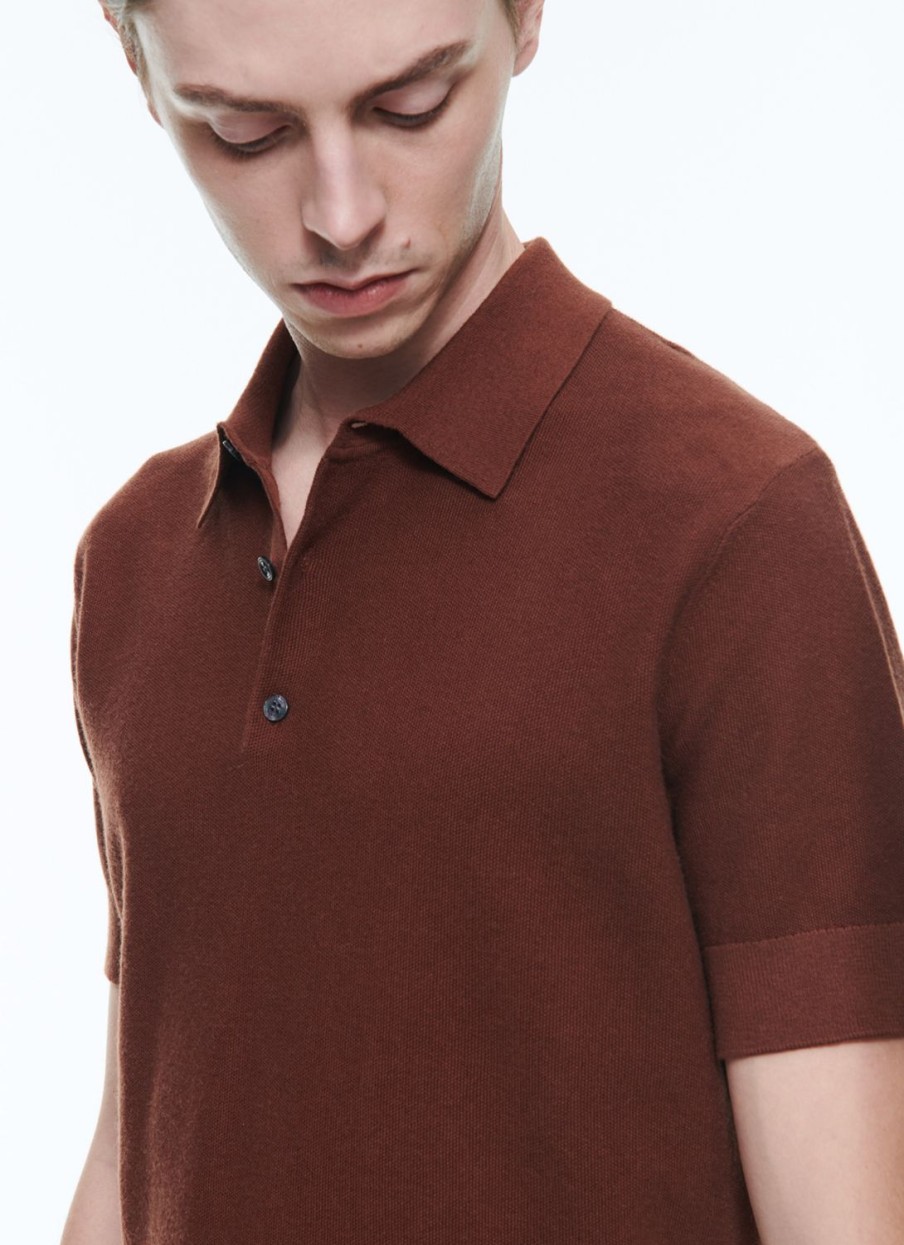 Polos & T-Shirts | De Fursac Cotton And Cashmere Polo Camel Brown