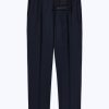 Trousers | De Fursac Certified Wool Elasticated Trousers Navy Blue