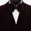 Ties | De Fursac Velvet And Silk Bow Tie Burgundy