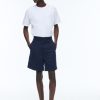 Trousers | De Fursac Cotton Canvas Bermuda Shorts Navy Blue