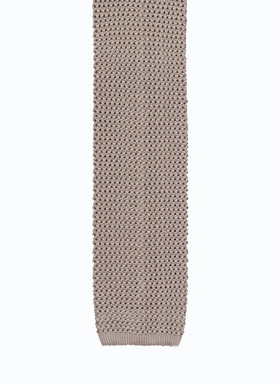 Ties | De Fursac Knitted Silk Tie Ecru