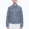 Outerwear | De Fursac Cotton Serge Jacket With Rope Print Denim Blue