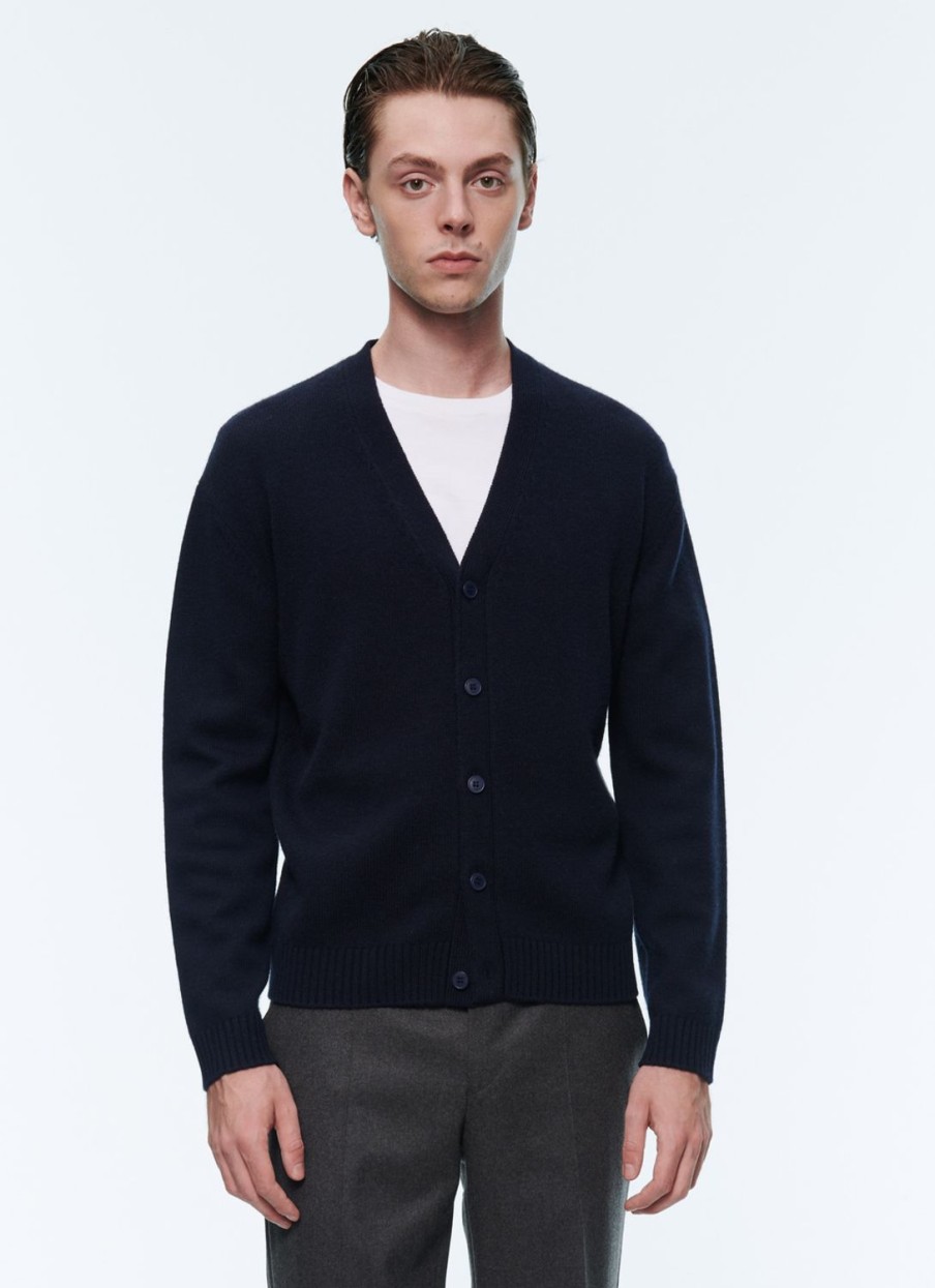 Sweaters | De Fursac Wool And Cashmere Cardigan Navy Blue