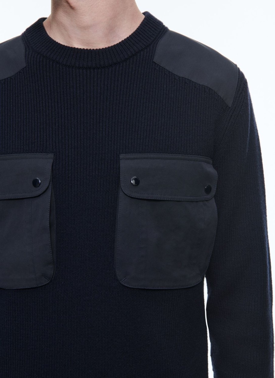 Sweaters | De Fursac Wool And Cotton Ribbed Sweater Blue