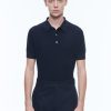 Polos & T-Shirts | De Fursac Cotton And Cashmere Polo Sweater Navy Blue