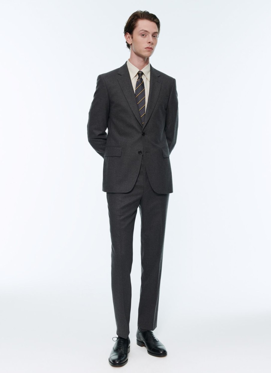 Suits | De Fursac Grey Wool Flannel Suit Charcoal Grey