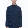 Outerwear | De Fursac Technical Canvas Multipockets Parka Navy Blue