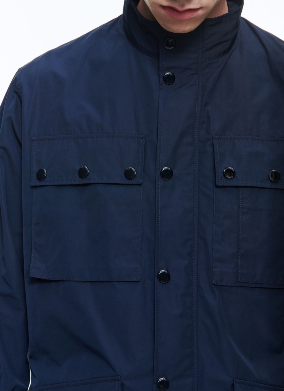 Outerwear | De Fursac Technical Canvas Multipockets Parka Navy Blue