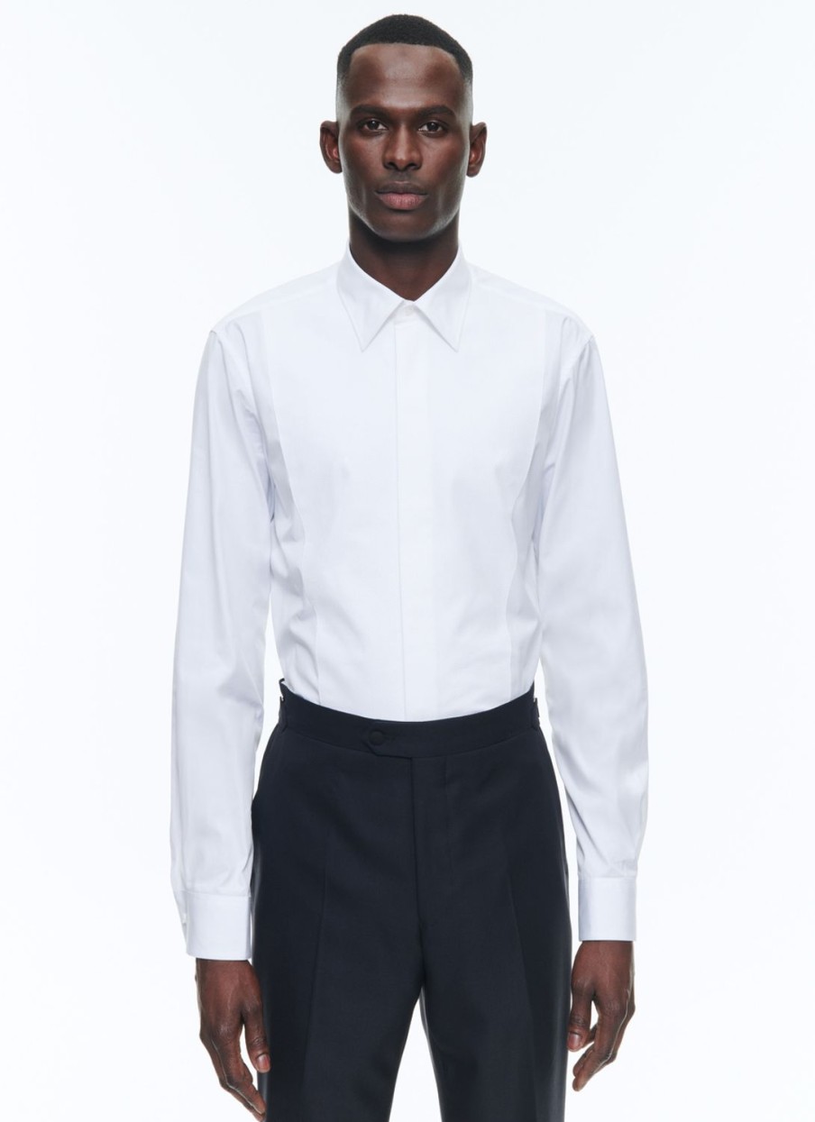 Shirts | De Fursac Cotton Shirt With Breast Plate White