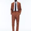 Suits | De Fursac Linen And Cotton Slack Suit Camel Brown