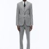 Suits | De Fursac Wool Flannel Fitted Suit Light Grey