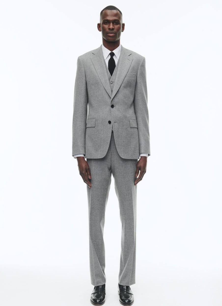 Suits | De Fursac Wool Flannel Fitted Suit Light Grey