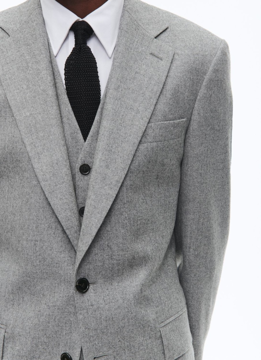 Suits | De Fursac Wool Flannel Fitted Suit Light Grey