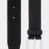 Belts | De Fursac Black Leather Belt Saffiano Black Leather