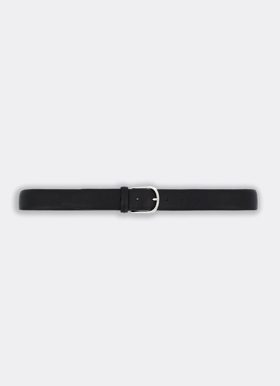 Belts | De Fursac Black Leather Belt Saffiano Black Leather